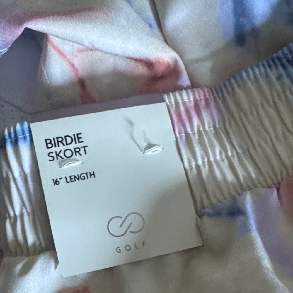 Birdies White Skirt with Blue & Pink Watercolor Print - Picture 2 of 4